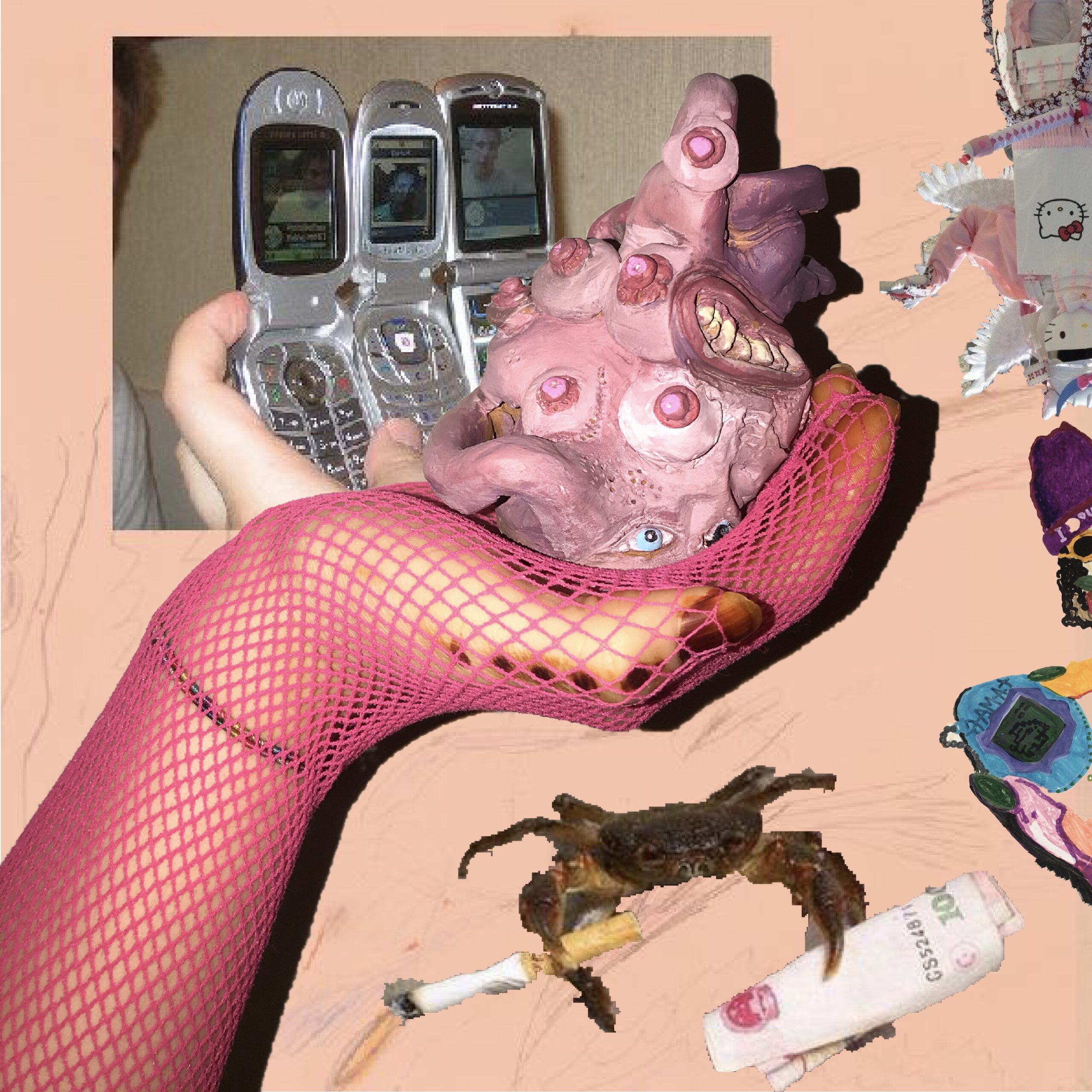 Sweet Terror, multi media sculpture in digital collage, 2020
