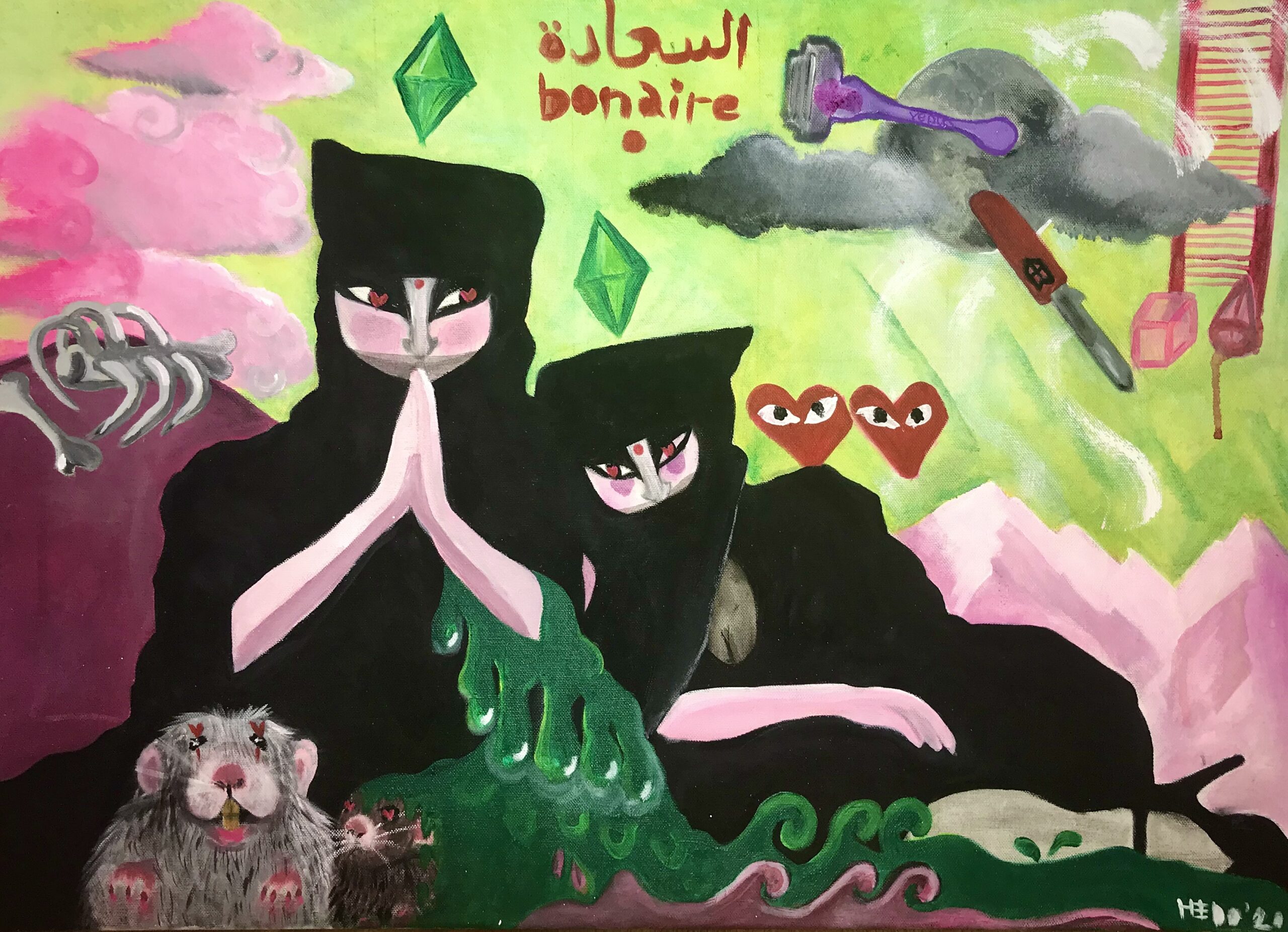 Saadet Bonaire, 50*70 cm, acrylic on canvas, 2020